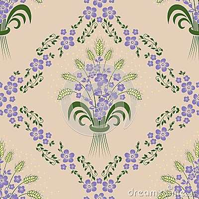 Vector flower seamless pattern element. Elegant texture for backgrounds. Vector Illustration