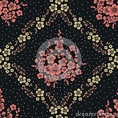 Vector flower seamless pattern element. Elegant texture for backgrounds. Vector Illustration