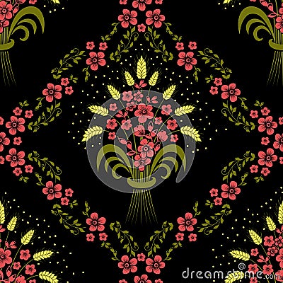 Vector flower seamless pattern element. Elegant texture for backgrounds. Vector Illustration