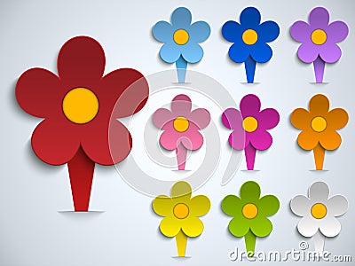 Flower Spring Pin Sticker Icon Vector Illustration