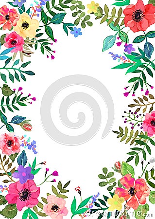 Vector flowers set. Colorful floral collection with leaves and f Vector Illustration