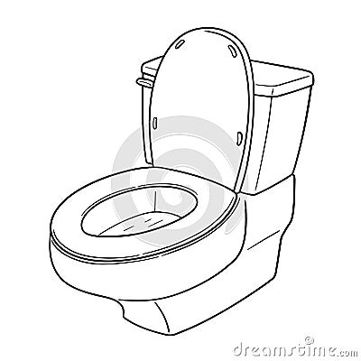 Vector of flush toilet Vector Illustration