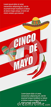 Vector flyer of Cinco de Mayo celebration Vector Illustration