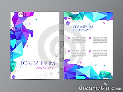 Vector flyer, colorful brochure abstract design 2 sides, background, cover. Vector Illustration