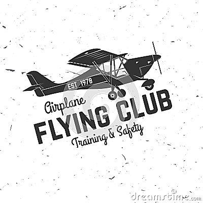 Vector Flying club retro badge. Vector Illustration