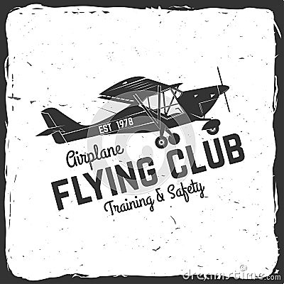 Vector Flying club retro badge. Vector Illustration