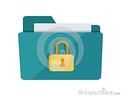 Vector Folder Lock Icon Vector Illustration