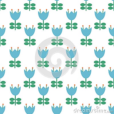 Vector folk art pattern - Scandinavian, Nordic style seamless pattern background Vector Illustration