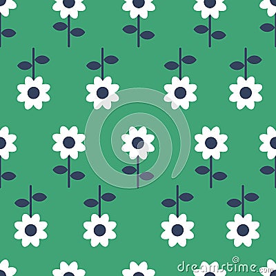 Vector Folk art seamless pattern background - Scandinavian, Nordic style Vector Illustration