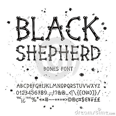 Vector font from bones Vector Illustration