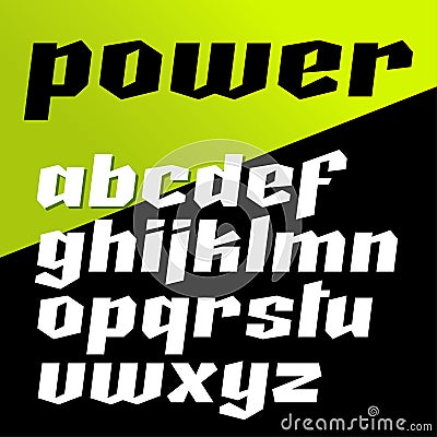 Vector font in strong power style Vector Illustration