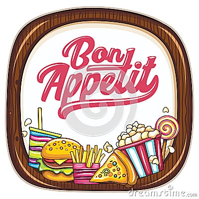 Vector food frame series Vector Illustration