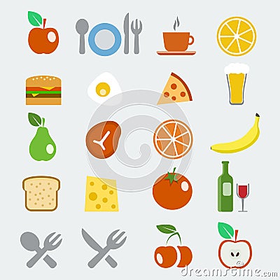 Vector food icons set Vector Illustration