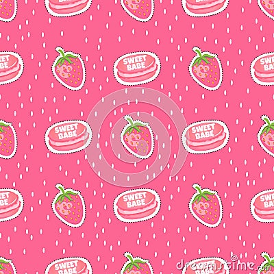 Vector food. Sweet babe. Candy stickers. Vector Illustration