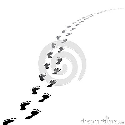 Vector foot tracks footpath Vector Illustration