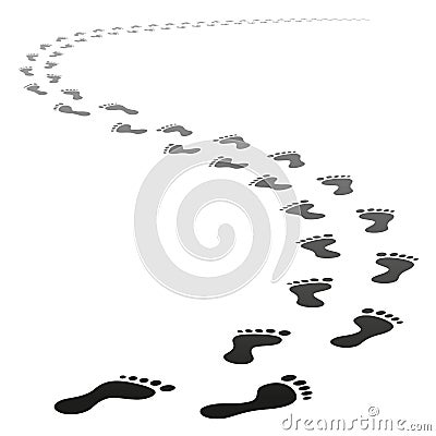 Vector foot tracks footpath Vector Illustration