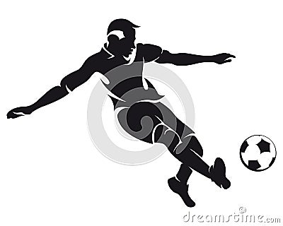 Vector football (soccer) player silhouette Vector Illustration