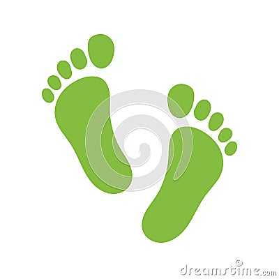 Vector footprint illustration - human foot print symbol, feet silhouette isolated flat illustration. Vector Illustration