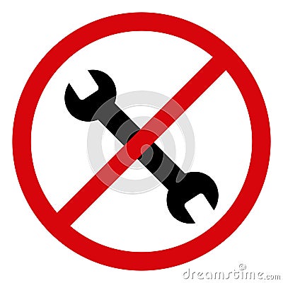 Vector Forbidden Repair Flat Icon Symbol Vector Illustration