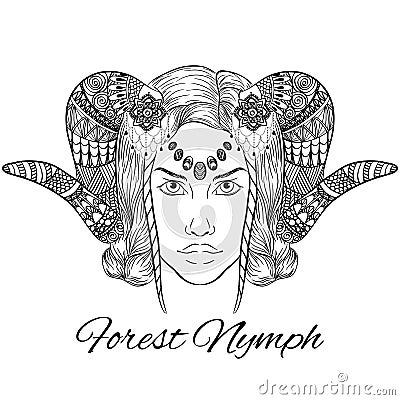 Vector forest nymph. Anti stress. Vector Illustration