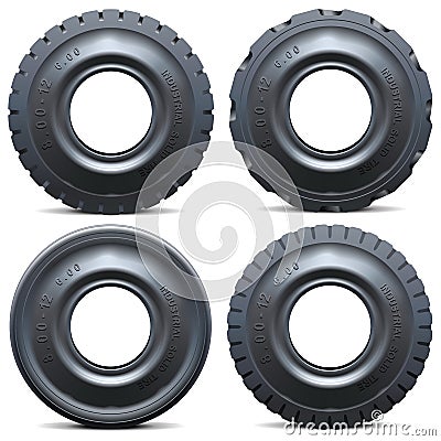 Vector Forklift Tractor Tire Vector Illustration