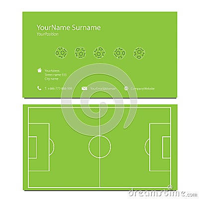 Vector fotball business card Vector Illustration