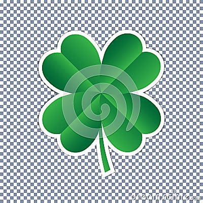 Vector four leaf clover on transparent background Cartoon Illustration