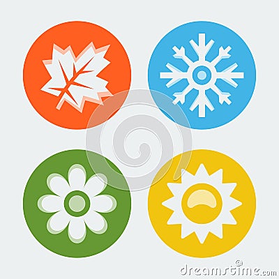 Vector four seasons icons Vector Illustration