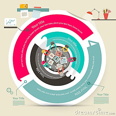 Vector Four Steps Circle Infographics Vector Illustration