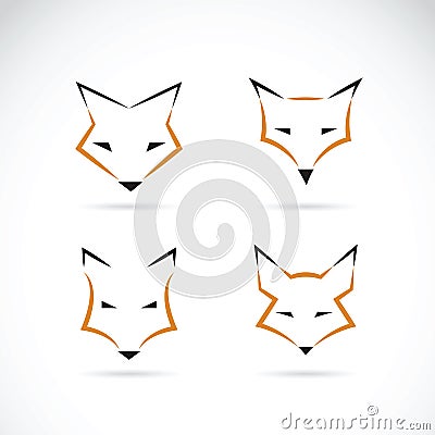 Vector of a fox face design on white background. Vector Illustration