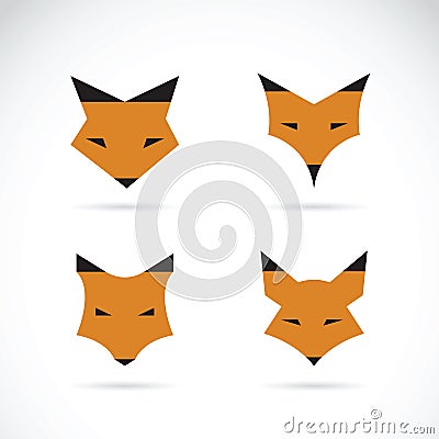 Vector of a fox face design on white background. Vector Illustration