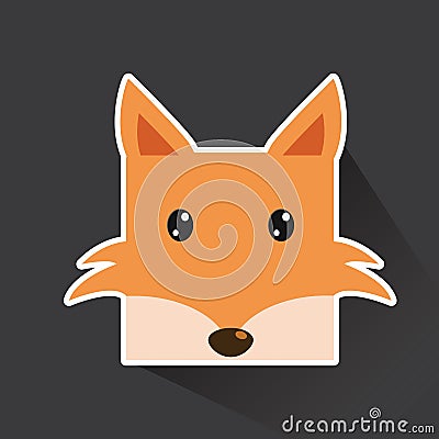 Vector of Fox in sticker style Vector Illustration