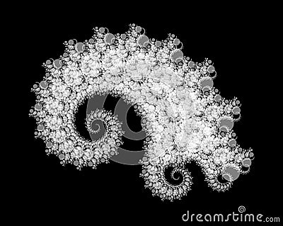 Vector Fractal Beaded Spiral Nautilus Vortex Shape Generative Op Art Element Vector Illustration