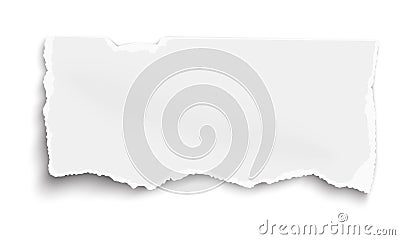 Vector fragment of white paper for memo with soft shadow isolated on white background Vector Illustration