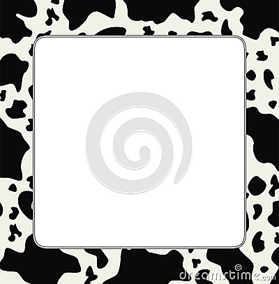 vector frame with abstract cow skin texture Vector Illustration