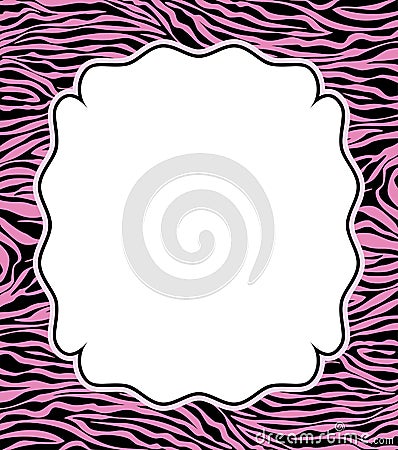 vector frame with abstract zebra skin texture Vector Illustration