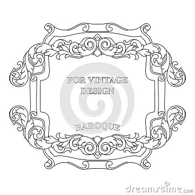 Vector frame with floral ornament on white background. Vector Illustration