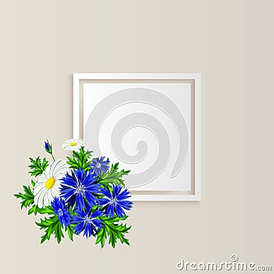 Vector frame with flowers Vector Illustration