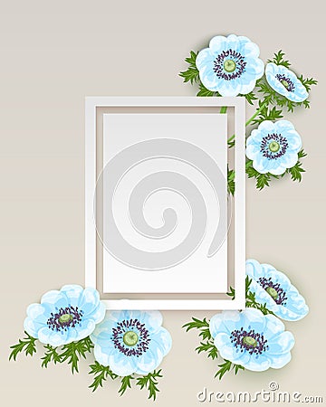 Vector, frame with flowers Vector Illustration