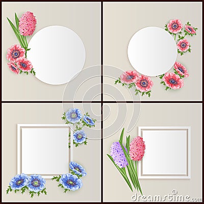 Vector frame with flowers Vector Illustration