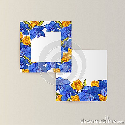 Vector frame with flowers Vector Illustration