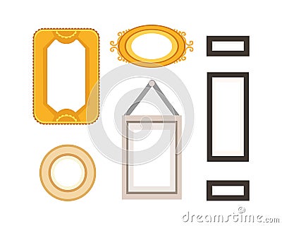 Vector frame gallery set collection. Rectangular and square art framework isolated. Vector Illustration