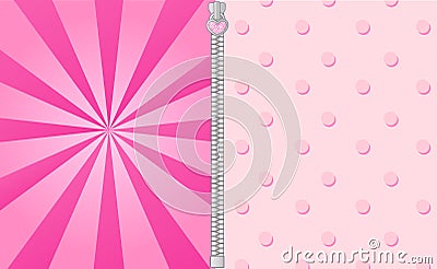 Cute pink background with bright beams. Lol doll surprise party elements of design. Vector Illustration