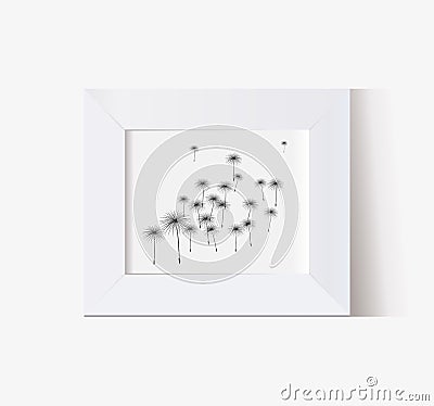 vector frame with multi-function horizontal shadow with dandelions Vector Illustration