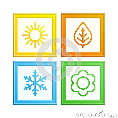 Vector frame of seasons. Vector Illustration