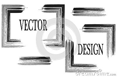 Vector frame for your text painted with art brush. Isolated grunge texture. Smear paint. Vector Illustration