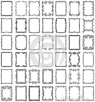 Vector Frames and Borders Collection Set Vector Illustration