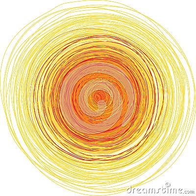 Vector freehand illustration of shining sun Vector Illustration