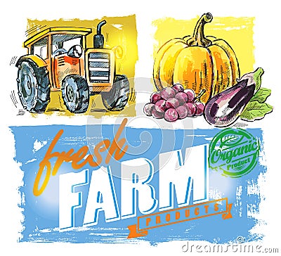 Vector fresh farm Vector Illustration