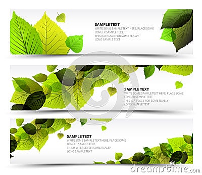 Vector Fresh spring horizontal banners Vector Illustration